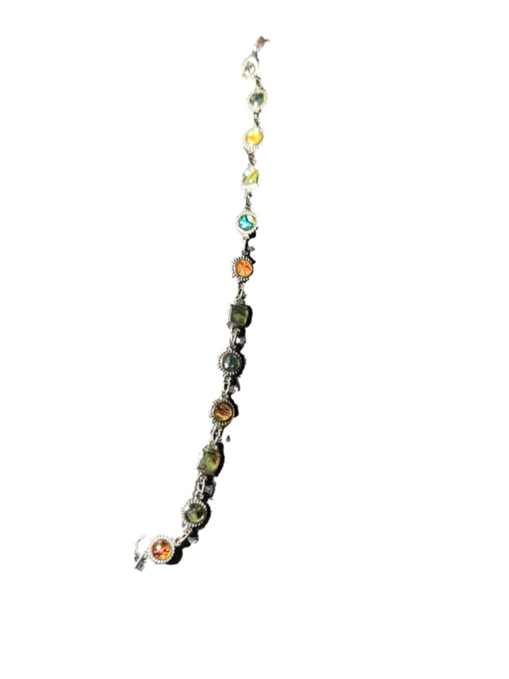 Unbranded Multicolor Gemstone Silver Bracelet One Size